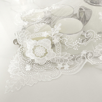 Broderie de dentelle tapis de table tapis de fond photo accessoires de couverture de maison tissu de maille transparent beau blanc