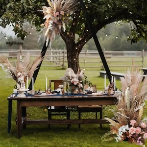 Kit d'arche de mariage de luxe pour fête de remise de diplôme 2024 avec décorations en pampas naturelles, plastique blanc, hauteur 1,2 m - Product Image 4