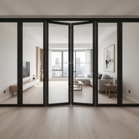 Porte pliante en alliage d'aluminium de style minimaliste moderne, double vitrage trempé pour usage extérieur, isolation thermique, étanche, balcon