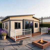 Maison conteneur pliable extensible de haute qualité, étanche, résistante au vent, isolée, préfabriquée, mobile, avec terrasse et toit à pignon