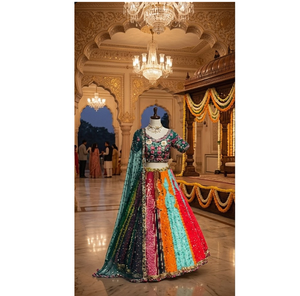 Ensemble Lehenga Luxe Vibrant pour Femme – Tenue Ethnique de Cérémonie avec Dupatta – Design Traditionnel Élégant - Product Image 1