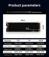Disque SSD interne 4 To PCIe Gen4 NVMe M2 2280 en plastique, 6600 Mo/s pour PC portable
