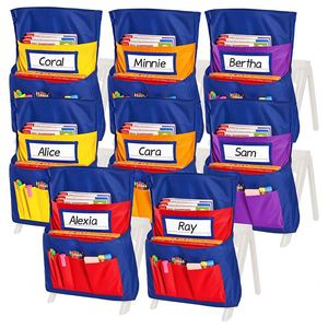 Pochettes porte-étiquettes nominatives pour étudiants, organisateur de rangement pour sièges de classe avec tableau, pochette de bureau scolaire, housses de chaise, fournitures de bureau et scolaires - Product Image 1