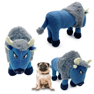<strong>Indestructible</strong> Denim American Bison <strong>Dog</strong> Plush <strong>Toys</strong> Crinkle <strong>Squeaky</strong> Pet Squeak <strong>Toys</strong> For Aggressive Chewers - Product Image 5
