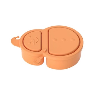 Boîte <span class=keywords><strong>à</strong></span> goûter portable en silicone réutilisable <span class=keywords><strong>à</strong></span> deux compartiments pour enfants avec couvercle anti-fuite - Product Image 6