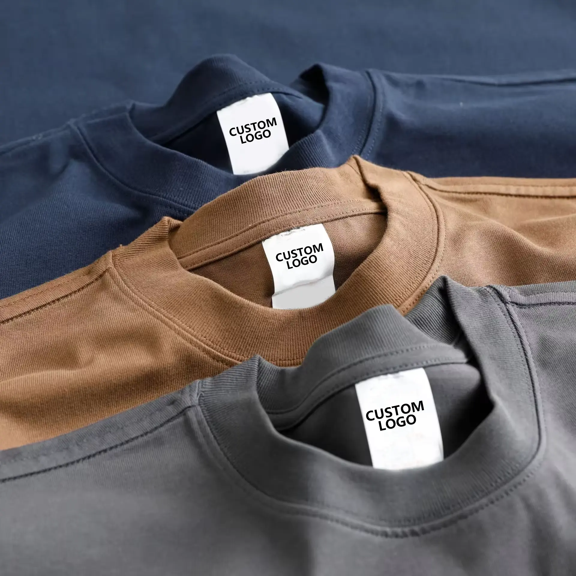 Kaus pria kualitas tinggi cetak layar 100% katun uniseks grafis kelas berat kebesaran streetwear kaus kustom kosong untuk pria