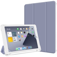 Étui de protection pour iPad 9ème génération avec emplacement pour stylet, nouveau modèle 2021 pour tablette 10,2 pouces, transparent givré, dessin animé