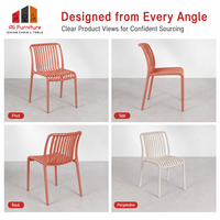 Chaise de salle à manger moderne en plastique, empilable, résistante aux intempéries, pour extérieur, jardin, balcon, café, restaurant - Vente en gros usine