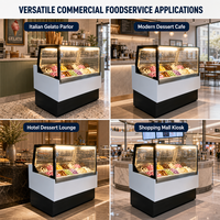 Vitrine Commerciale à Gelato à Angle Droit, Congélateur à Glace en Verre Droit, Double Rangée, Grande Capacité, Congélation Turbo pour Magasin