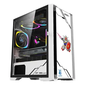 厂家直销热销漫画画白色ATX电脑机箱USB3.0钢化玻璃全塔电脑机箱