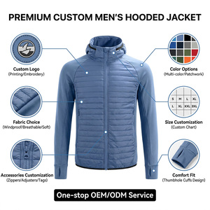 Veste légère d'usine de vêtements personnalisés pour hommes Veste de course thermique d'hiver Manteau hybride en <span class=keywords><strong>duvet</strong></span> imperméable pour le golf et la randonnée - Product Image 3