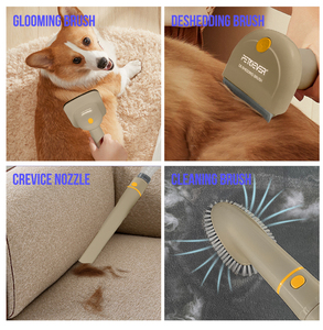 Kit de toilettage professionnel automatique 7-en-1 pour animaux de compagnie, brosses, peignes, rechargeable, faible bruit, aspirateur de nettoyage pour animaux de compagnie 1,5 L, tondeuse, coupe-poils - Product Image 4