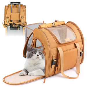 Large Capacity Breathable Portable Expandable Pets <b>Backpack</b> Solid <b>Cat</b> & Dog Carriers Bag for Outdoor Hiking Travel Camping - Product Image 1