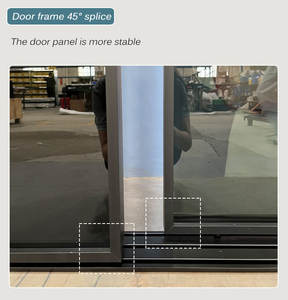 Geriffelte Mattglas-Schiebetürbeschläge für Hotel, Apartment, Wohnungen, Büroprojekte ohne Bodenschiene mit Soft-Close-Funktion - Product Image 5