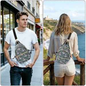New Arrival Custom Skull Print Trendy Fashion <b>Men</b> Sling <b>Bags</b> Polyester Waterproof Sport Casual Shoulder Crossbody <b>Bag</b> - Product Image 5
