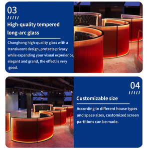 Paravent LED semi-circulaire pour salon, KTV, hôtel, restaurant, projet d'aménagement, dé<span class=keywords><strong>coupe</strong></span> laser métallique, étanche - Product Image 4
