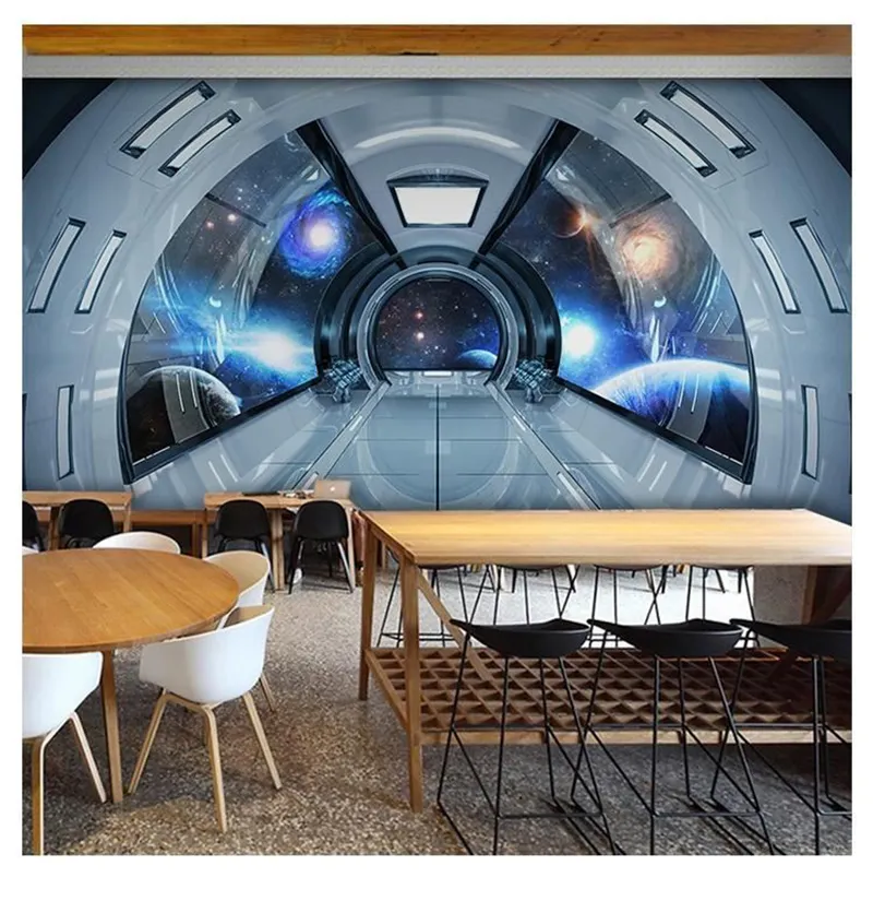 Sci Fi Universe Spaceship Peintures murales personnalisées Papier peint sur mesure pour n'importe quelle pièce