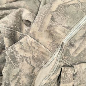 Sudadera con Capucha Extra Grande Personalizada de Estilo Urbano, Estampado Completo, Impresión Digital Vintage, Sudadera con Capucha Cuadrada con Cremallera y Camuflaje para Hombre - Product Image 5