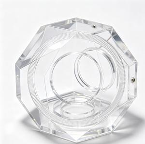 Customized PMMA Clear Acrylic <b>Dome</b> Cover with Base <b>Ring</b> and Mounting Holes CNC machining Service - Product Image 6