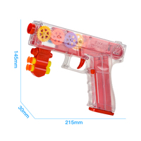 Hadiah Favorit Anak-Anak 2 in 1 Lampu Berkedip Suara EVA Soft Suction Dart Shooting Game Mainan Pistol Transparan