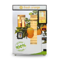 Nieuwe Saier Hot Sell sinaasappelsap automaat met automatische reiniging, compressor koeling, touchscreen, remote monitoring en muntwissel.