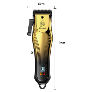 Kemei Km-656 Máy cắt tóc màu gradient vàng có thể điều chỉnh lưỡi dao Máy cắt tỉa tóc chuyên nghiệp 2000mAh 6800RPM - Product Image 2