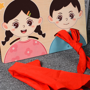 Tabla de Práctica para Atar Pañuelos Fire Rat Red Scarf, 30x40cm, Juguete Educativo de Habilidades para la Vida para Jardín de Infancia - Product Image 3