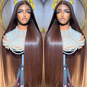 Nuovo Marrone Rossastro # 33 <span class=keywords><strong>Parrucche</strong></span> Lunghe e Lisce in <span class=keywords><strong>Capelli</strong></span> Umani Colorati, 100% <span class=keywords><strong>Veri</strong></span> <span class=keywords><strong>Capelli</strong></span> Grezzi Vietnamiti, <span class=keywords><strong>Parrucche</strong></span> Frontali in Pizzo 13x4 per Donne Nere - Product Image 1