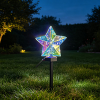 Lampe solaire à piquet en forme d'étoile, lumière LED solaire irisée pour jardin, lampe à piquet pour éclairage extérieur de patio et de cour