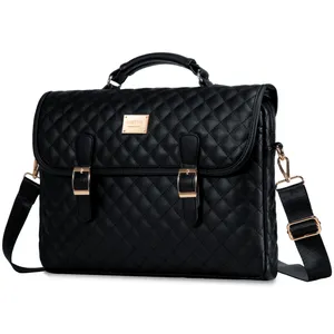 LOVEVOOK 2024 Hot sale fashion design PU Leather laptop bag Custom logo Waterproof office messenger Briefcase tote laptop bags