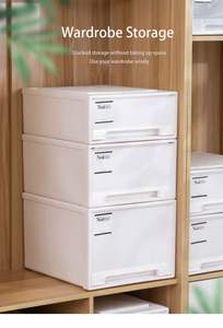 Factory Wholesale PP Plastic Transparent Clear and White Household Storage Drawer and Cabinet Storage Drawer Organizer - Product Image 5