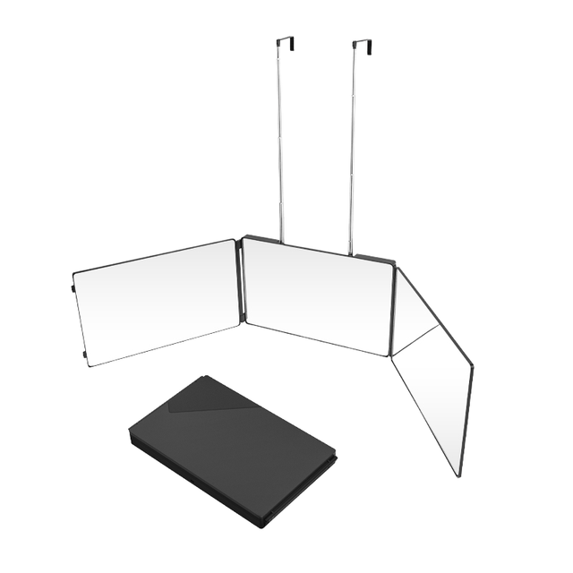 Adjustable 360 Degree Trifold Haircut Mirror Self Haircut 3 Way Hang-on Door Hairdressing Cosmetic Mirror Box Packed