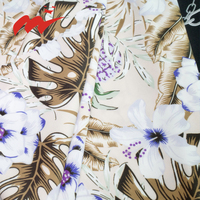 Tissu en polyester et élasthanne tissé imprimé extensible 4 directions 100D, doux et respirant, à motif floral personnalisé, pour robes et chemisiers pour femmes