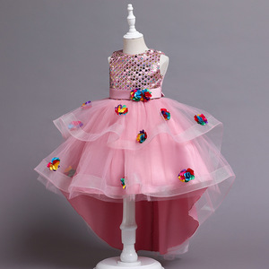 Vestido de princesa para niña, vestido de tul amarillo con cuello redondo, disfraz de fiesta para niñas - Product Image 2