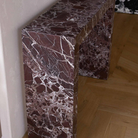 Table console rectangulaire en marbre Calacatta Viola naturel KUMUSI pour salon, décoration de meubles d'hôtel