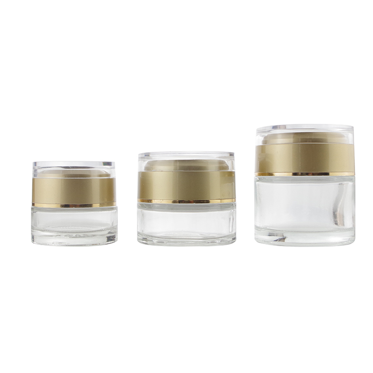 Transparent Cream Bottle Jars Glass Lid