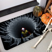 Tapis de porte 3D à illusion optique, thème Halloween, motif Clown, antidérapant, antistatique, lavable en machine, épaisseur 0,4 cm - Le Choix N°1
