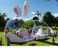 Tente de jeu gonflable rose transparente pour enfants, pour intérieur et extérieur, avec des millions de balles océaniques