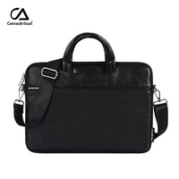 Tas Laptop Kulit Multifungsi untuk Pria, Kantong Laptop Anti Air dengan Pegangan untuk Macbook Thinkpad