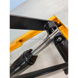 맞춤형 용량 150kg 다용도 유압 화물 리프트 유압 핸드 시저 리프트 트롤리 (캐스터 포함) - Product Image 4