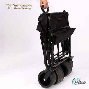 Foldable <b>Four</b>-<b>Wheel</b> Camping Cart Nylon Outdoor Shopping <b>Trolley</b> Lightweight Portable Design - Product Image 2