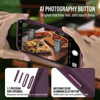 Coque magnétique mate AI Button pour iPhone 17 18 Pro Max, antichoc avec airbag, finition givrée, protection de l'objectif de précision, anti-traces de doigts