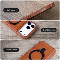 Étuis de téléphone en cuir PU de haute qualité avec béquille magnétique charge sans fil étui de téléphone antichoc pour iPhone 17 16 15 Pro Max