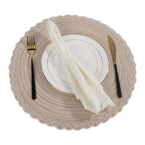 Manteles Individuales Redondos Tejidos a Mano, Ecológicos, <span class=keywords><strong>de</strong></span> <span class=keywords><strong>Tela</strong></span>, para Mesa <span class=keywords><strong>de</strong></span> Comedor, Venta al Por Mayor - Product Image 2