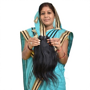 100% extensiones de cabello humano virgen vietnamita recto sedoso negro con cutícula alineada - Product Image 1