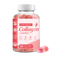 Prix usine Suppléments de collagène sucré aromatisé aux graines de chia Gummies de collagène parfumées aux fruits et aux graines de chia personnalisées