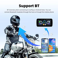 Soporte Magnético para Moto con Pantalla Inalámbrica Carplay de 6.25 Pulgadas, Navegación para Motocicleta, Grabación Dual Delantera y Trasera