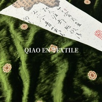 Tissu tricoté en velours de soie de mûrier et viscose, style chinois, luxe léger, broderie tridimensionnelle, brossé, effet suédé, respirant