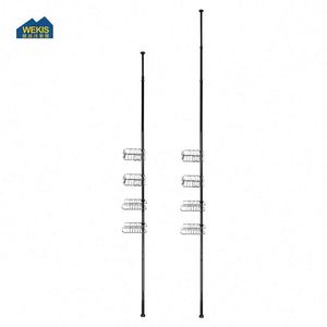 WEKIS Modern Hotel Rustproof Stainless Steel Four Tier Shower Caddy Shelf Bathroom Storage Organizer Telescopic <b>Corner</b> Rack - Product Image 4