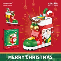Jouet de construction de Noël pour enfants, blocs à assembler soi-même, Père Noël, renne, train, traîneau, puzzle éducatif, cadeau de festival pour garçons et filles